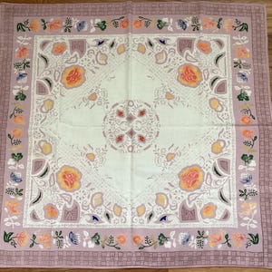 Beautiful Vintage Table Cloth -1950&#39;s 1960&#39;s  -  32&quot;x 34&quot; - Mid Century -Reversible