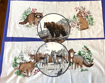 6 Wildlife Animal Patch Rectangle &Circles- Quilt Blocks  (794A)