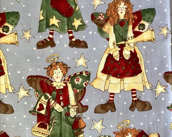 Alexander Henry "Rag Angels" - Primitive Angel Cotton Fabric - 1994 -2 YDS Available sold BTY (A564)