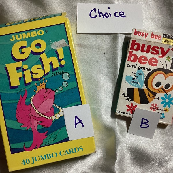 Choice - Vintage Children's Card Games - Busy Bee or Jumbo Go Fish