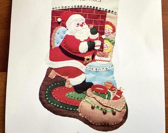 Santa Stocking Felt Kit - House of Lloyd - #95009  - 1988- Vintage (373A)