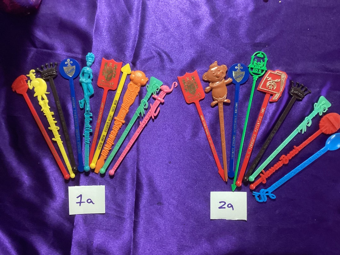 Vintage Swizzle/stir Sticks Sets Collectible Etsy