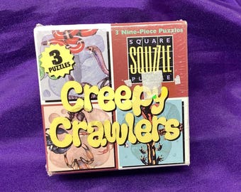 Creepy Crawlers-  3 Scramble Squares Puzzle -  By Square Squizzle  - Sealed - 2003 -  (441A)