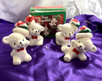 Snow Bear Ceramic Ornaments for "Christmas Around the World" - Taiwan (790A)
