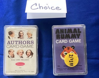 Vintage Card Games - Authors by Whitman OR Animal Rummy by Western Publishing - Choice