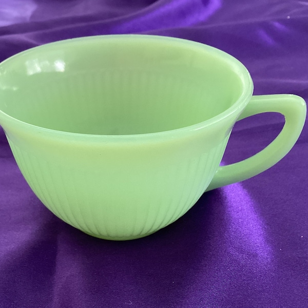 Vintage Fire King Jane Ray Jadeite Teacup - Bottom is marked - 1950's - 1960's