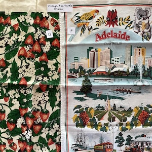 Choice Vintage Tea Towels - Hand Towels - Souvenir Tea Towel - Strawberry Tea Towel