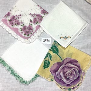 Lot of 4 Vintage Handkerchiefs - Assorted- Beautiful Hankies -  Flowers (243A )