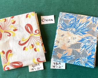 Vintage Feedsack/Floursack Fabric Remnants- NOT Reproductions - Choice