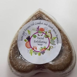 Facial Exfoliating Soap, Acne combat, Excess oil fighter, Exfoliator, Black sop, Coffee Soap