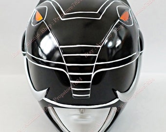 Black Ranger Helmet Cosplay MMPR Halloween Costume