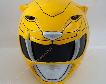 Yellow Ranger Helmet Cosplay MMPR Halloween Costume
