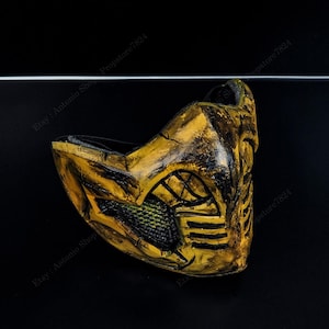 Scorpion Mask Halloween Costume Mortal Kombat Cosplay Airsoft Suit Movie Prop VI38