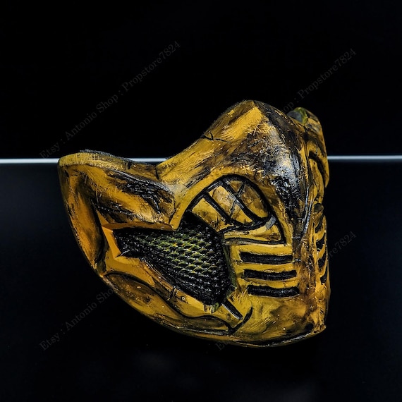 scorpion cosplay helmet Scorpion Mask Halloween Costume Mortal Kombat Cosplay Airsoft Suit Movie  Prop VI38