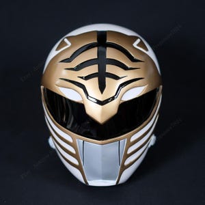 White Ranger Helmet Cosplay MMPR Halloween Costume Prop