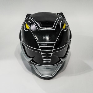 Czarny hełm strażnika Cosplay MMPR kostium na Halloween Prop