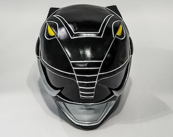 Black Ranger Helmet Cosplay MMPR Halloween Costume Prop