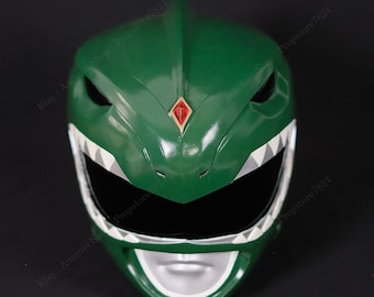 Green Ranger Helmet Cosplay MMPR Halloween Costume Prop