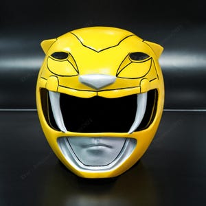 Yellow Ranger Helmet Cosplay MMPR Halloween Costume Prop