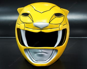 Yellow Ranger Helmet Cosplay MMPR Halloween Costume Prop
