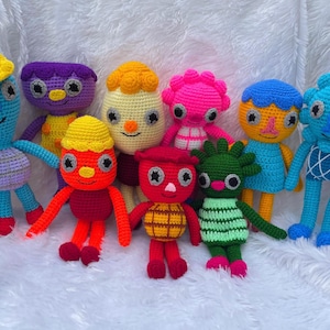 Pompón de gelatina de brócoli con núcleo de queso y flor de fideos a crochet Amigurumi Juguetes de peluche personalizados Noodle y amigos