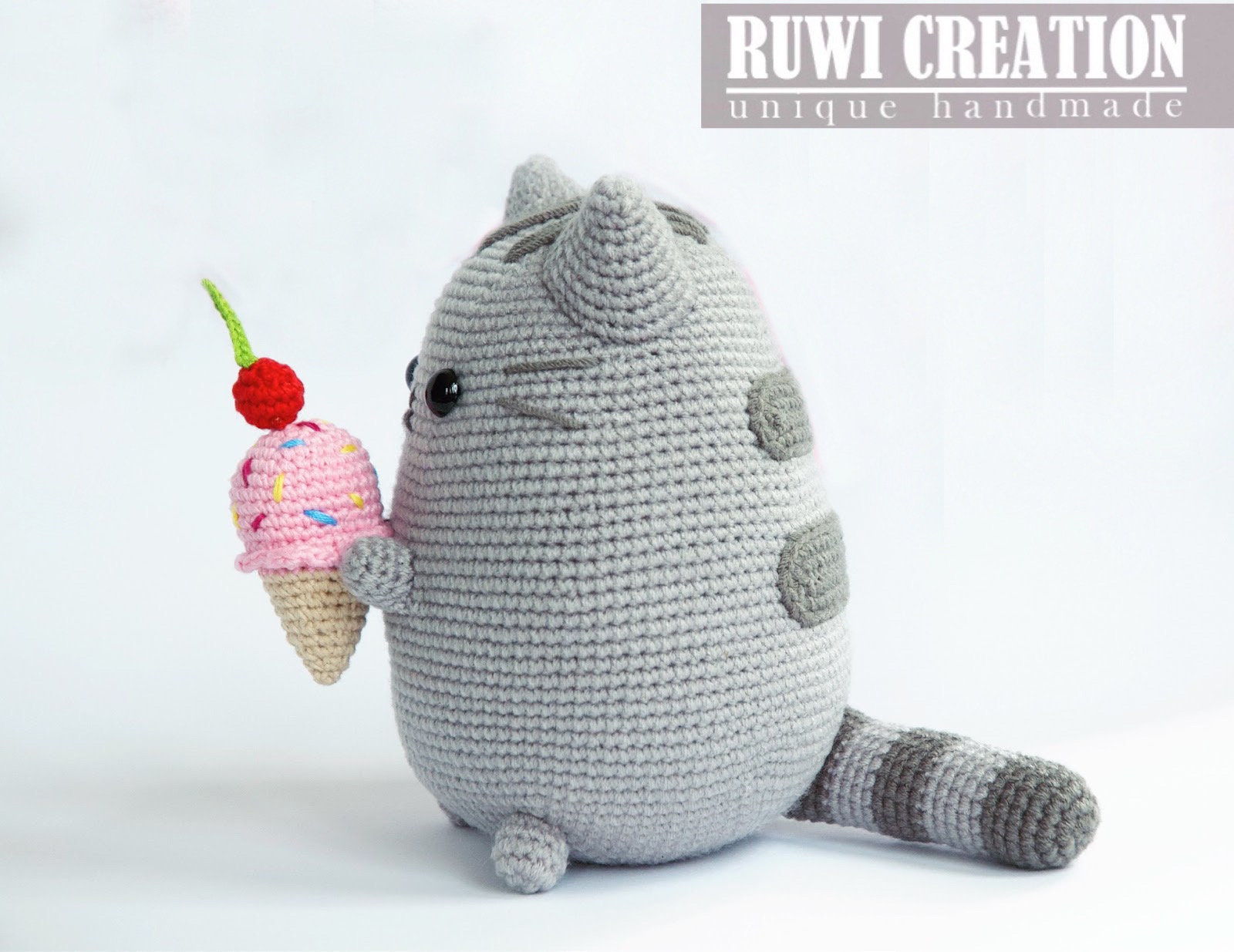 Amigurumi cat Pusheen Handmade Crochet Plush Doll | Etsy