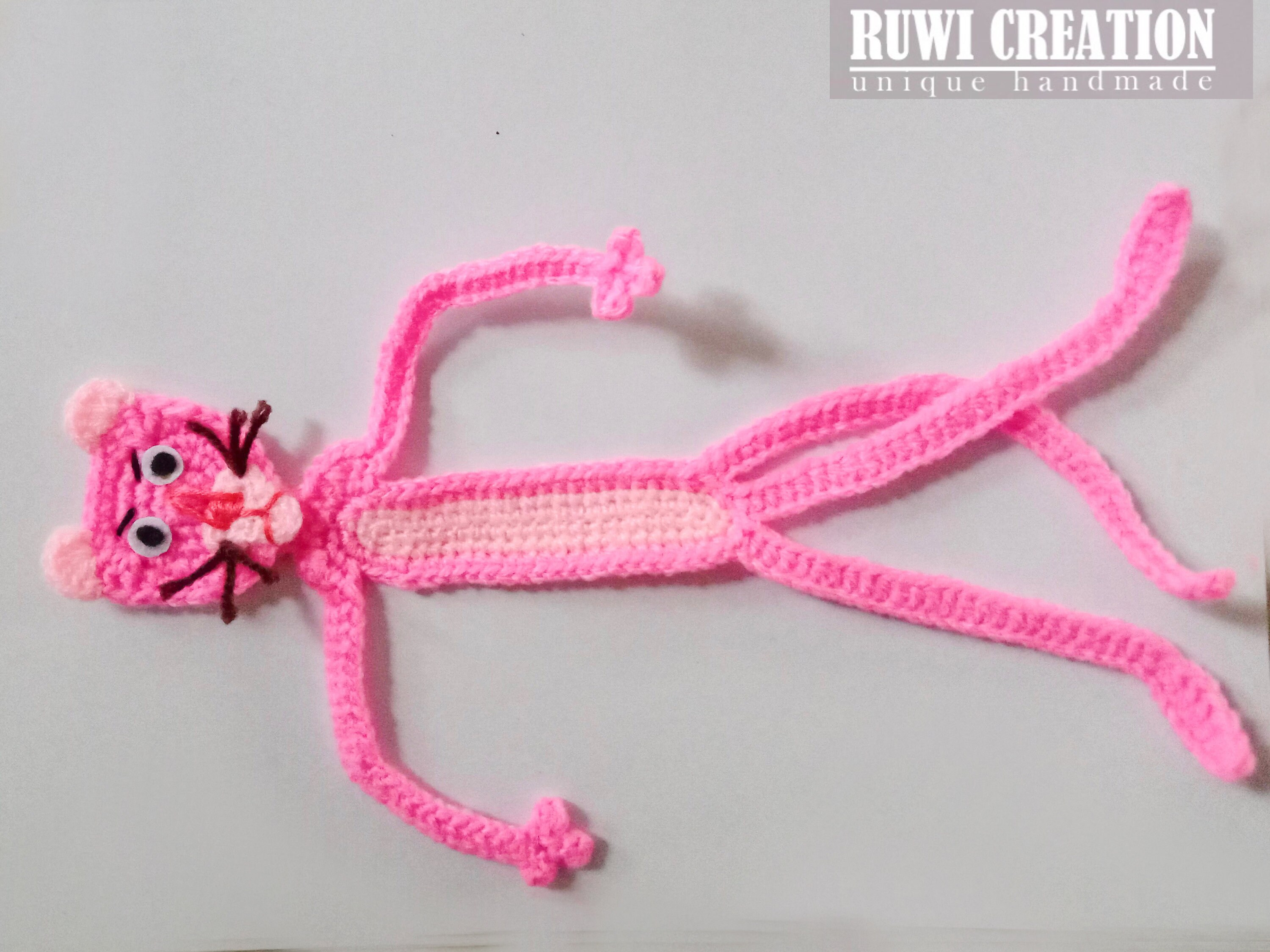 Crochet Bookmark Pink panther Funny bookmark Handmade Cute | Etsy