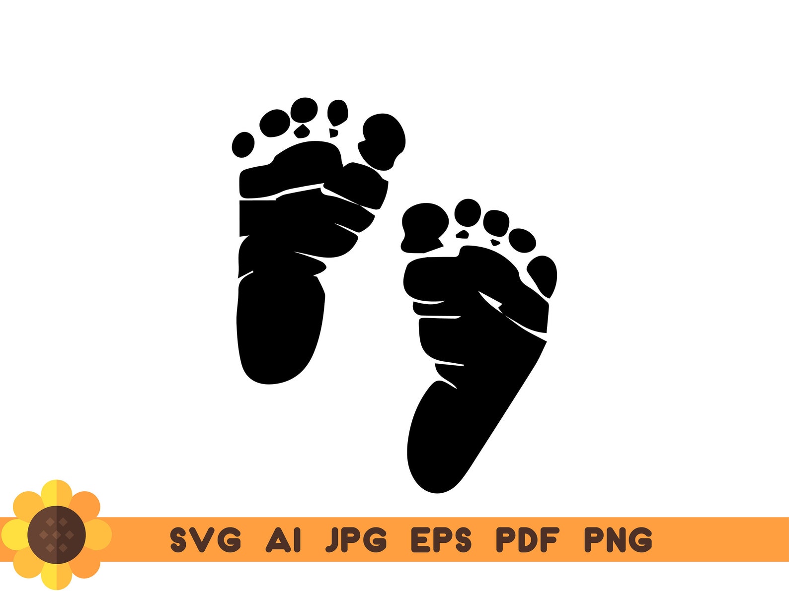 Baby Footprint svg aijpg eps pdf png cricut machinecut Etsy