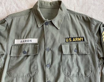 1940s 1950s US Army Early Vietnam M47 HBT Sgt Majors Work Utility