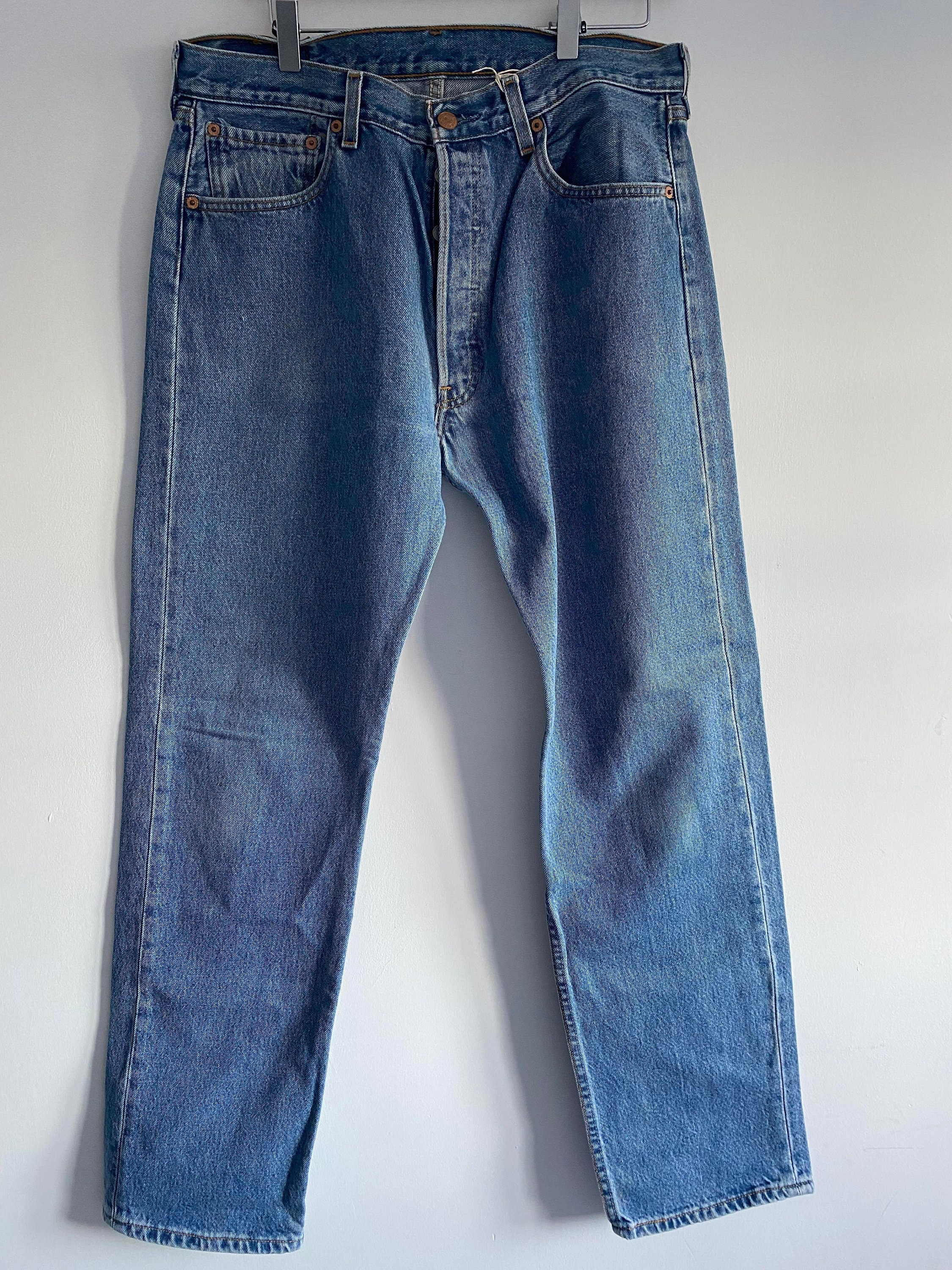 Vintage Chanel 99P, 1999 Spring Denim Blue Jeans Pants Trousers FR 38