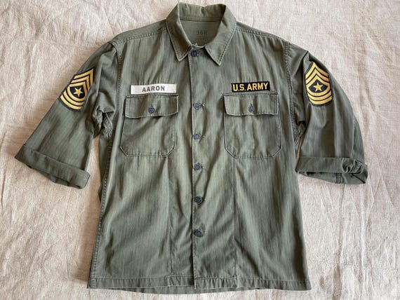 1940s 1950s US Army Early Vietnam M47 HBT Sgt Majors Work Utility
