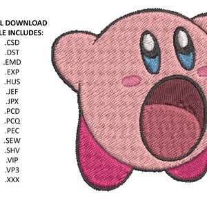 Hungrige Kirby Maschine Stickerei Datei DIGITAL DOWNLOAD Bild 1