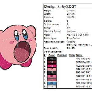 Hungrige Kirby Maschine Stickerei Datei DIGITAL DOWNLOAD Bild 6