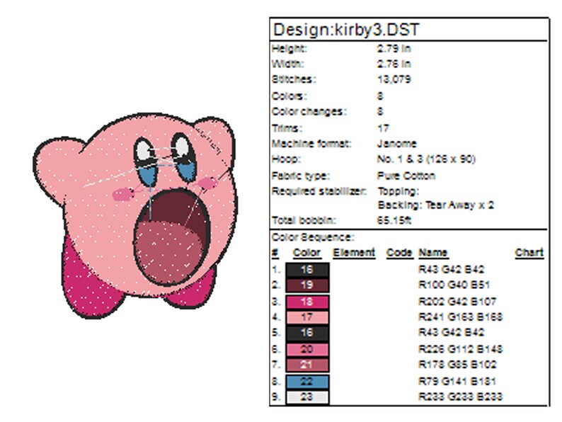 Hungrige Kirby Maschine Stickerei Datei DIGITAL DOWNLOAD Bild 6