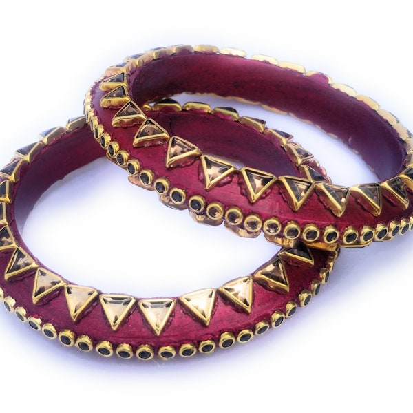 Lac Indian Bangles, Rajasthani Jewellery Bangles in Lakh, Shellac Bangle Set of 2