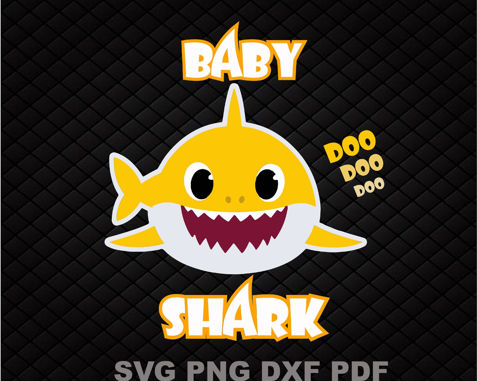 Baby Shark Yellow SVGlayered Shark Family svg birthday | Etsy