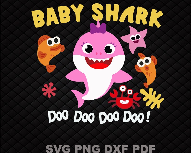 birthday clipart Shark,Shark Girl,svg,eps,dxf,Cut Files,Digital File birthday family svg Baby Shark Girl SVG,layered Shark Family svg