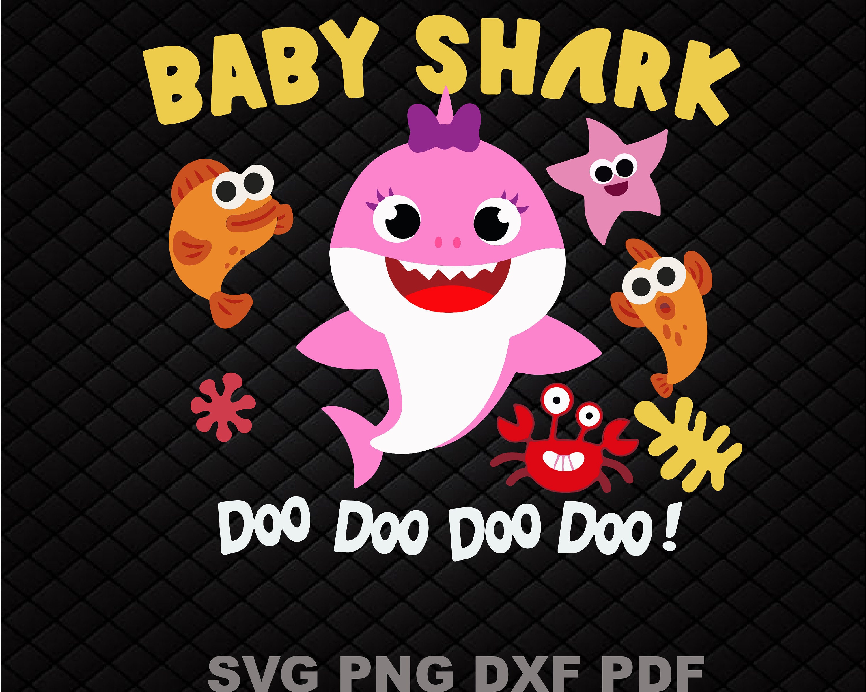 birthday clipart Shark,Shark Girl,svg,eps,dxf,Cut Files,Digital File birthday family svg Baby Shark Girl SVG,layered Shark Family svg