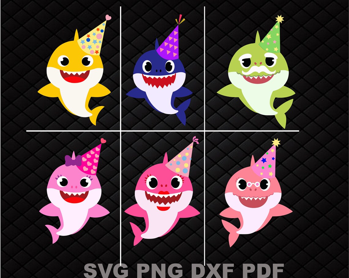 Free Free 69 Shark Family Baby Shark Birthday Svg SVG PNG EPS DXF File