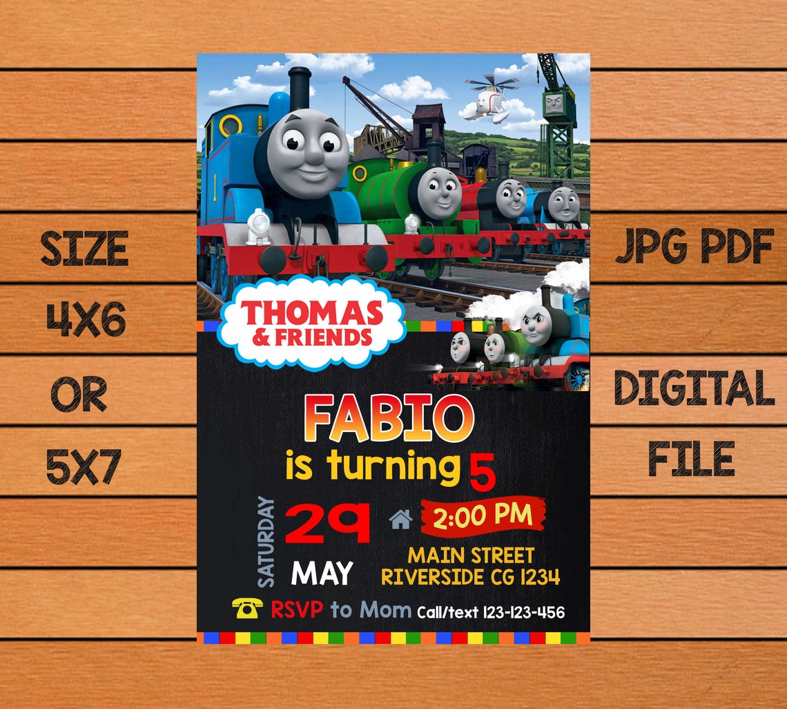 Thomas the Train Invitation Thomas the Train Birthday Etsy