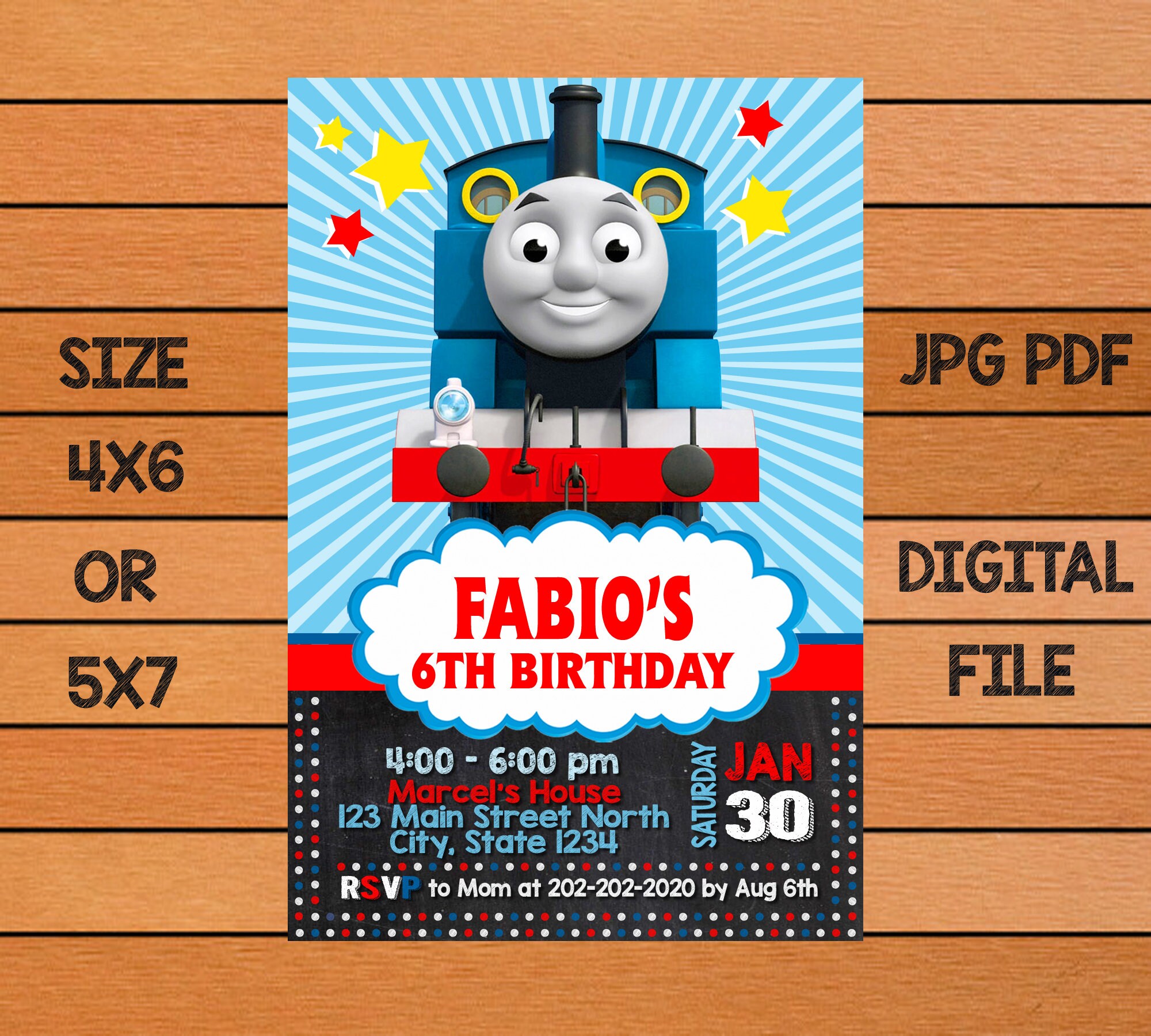 Thomas The Train Invitations Thomas Birthday Invitations Etsy