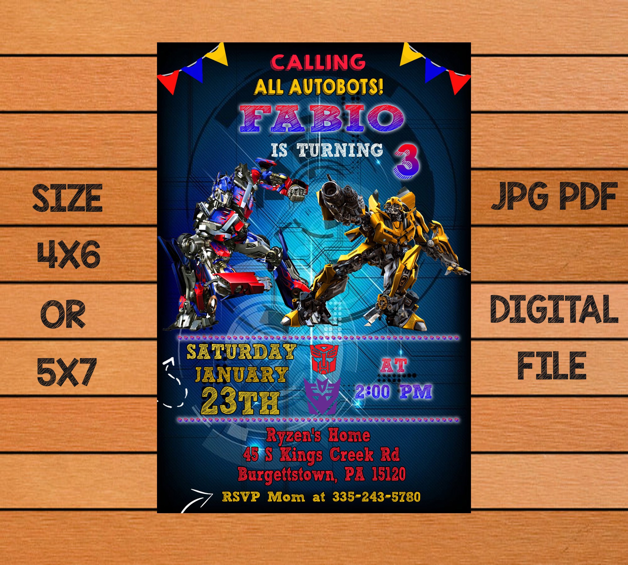 Transformers Invitation Transformers Birthday Transformers Etsy