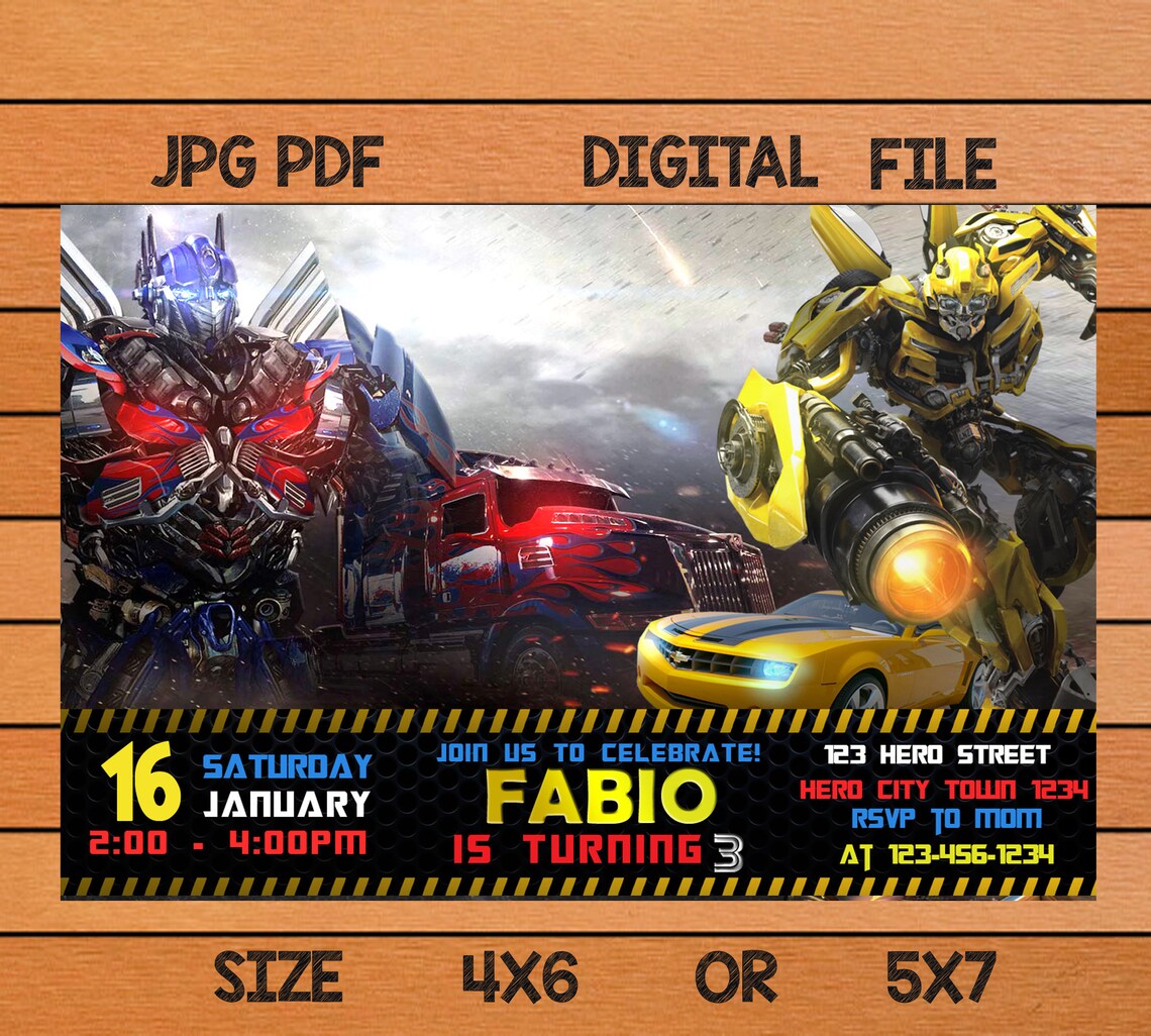 Transformer invitation transformer birthday transformer Etsy