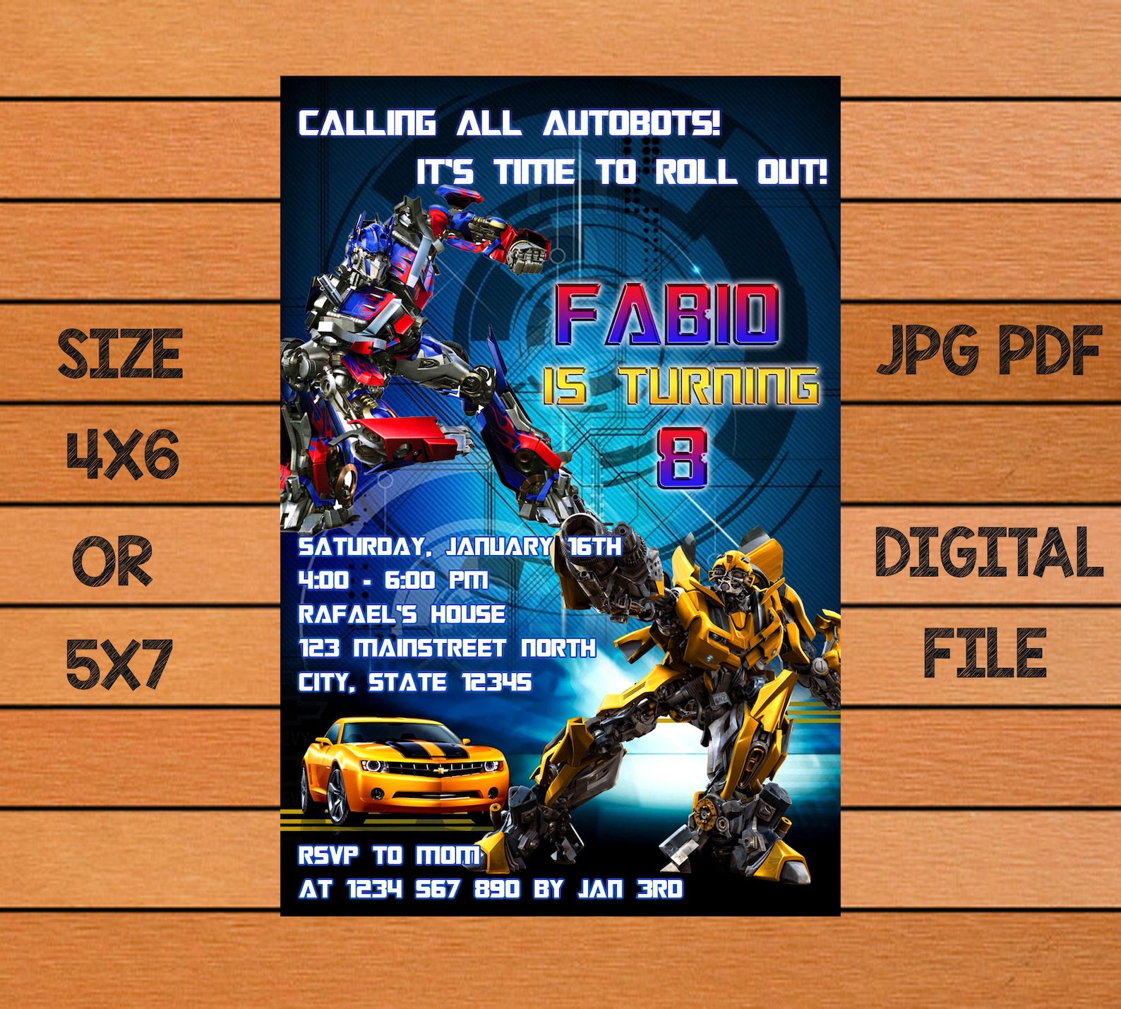 Transformers Invitation Transformers Birthday Transformers Etsy