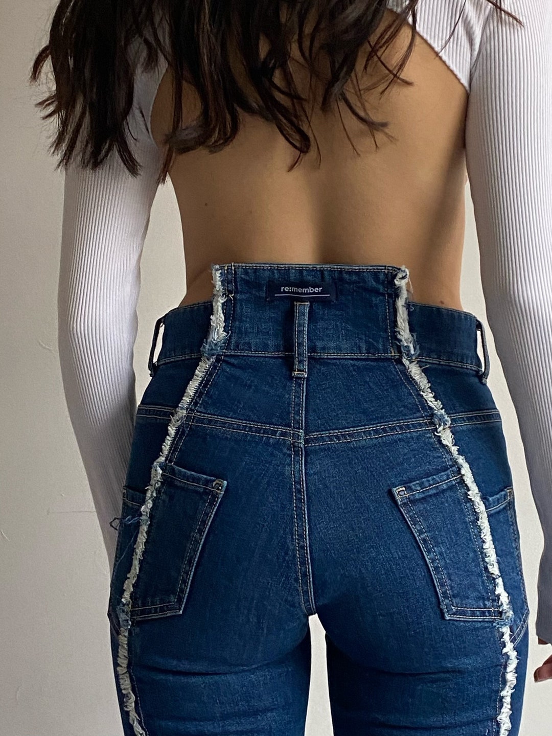 Reworked Vintage Style Jeans Handmade Vintage Style Etsy UK