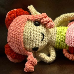 Handmade Crochet Flower Fairy Doll – 10” Amigurumi Fairy Plush, Whimsical Magical Creature, One-of-a-Kind Gift