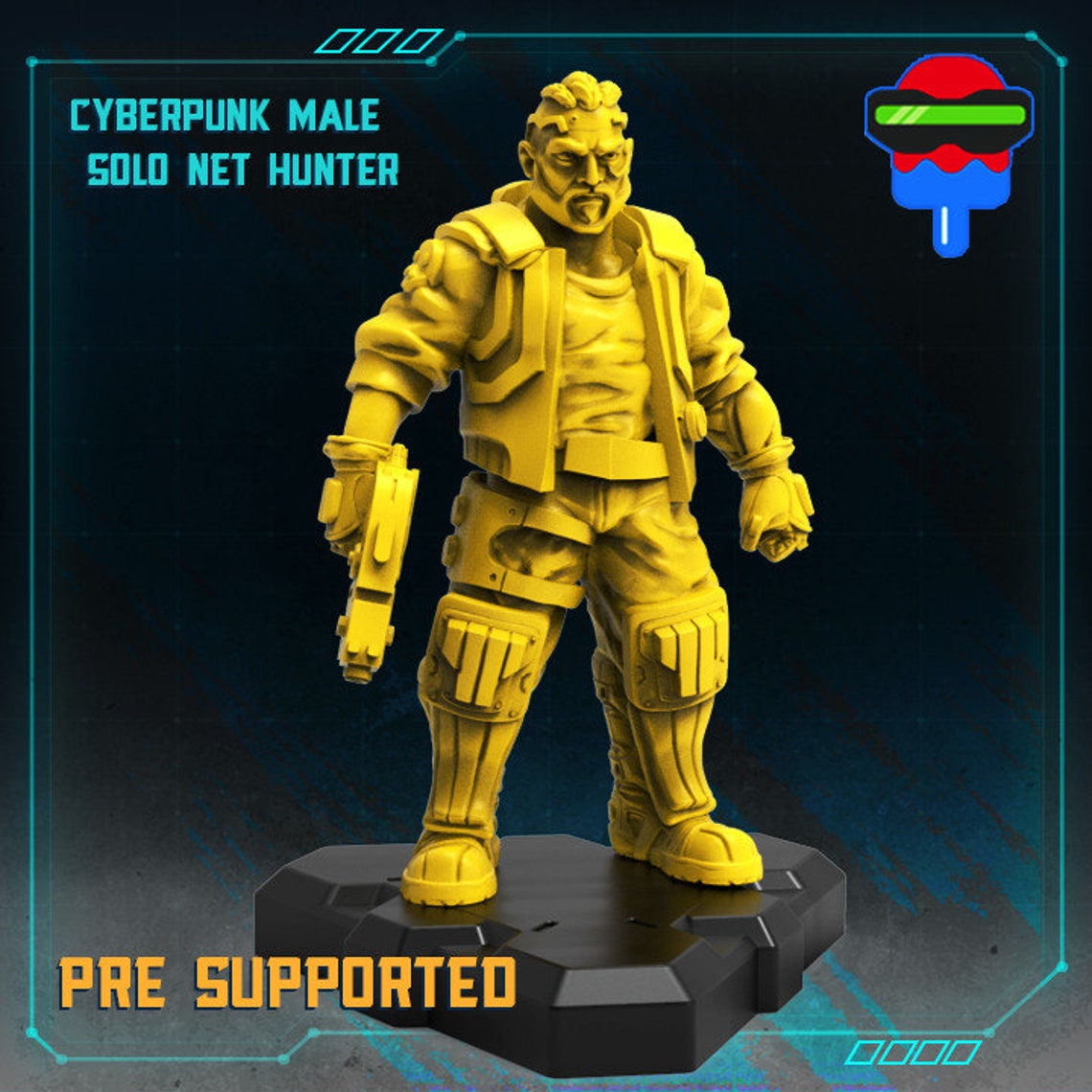3D Print Cyberpunk Miniature SCIFI Shadowrun Papsikel Male | Etsy