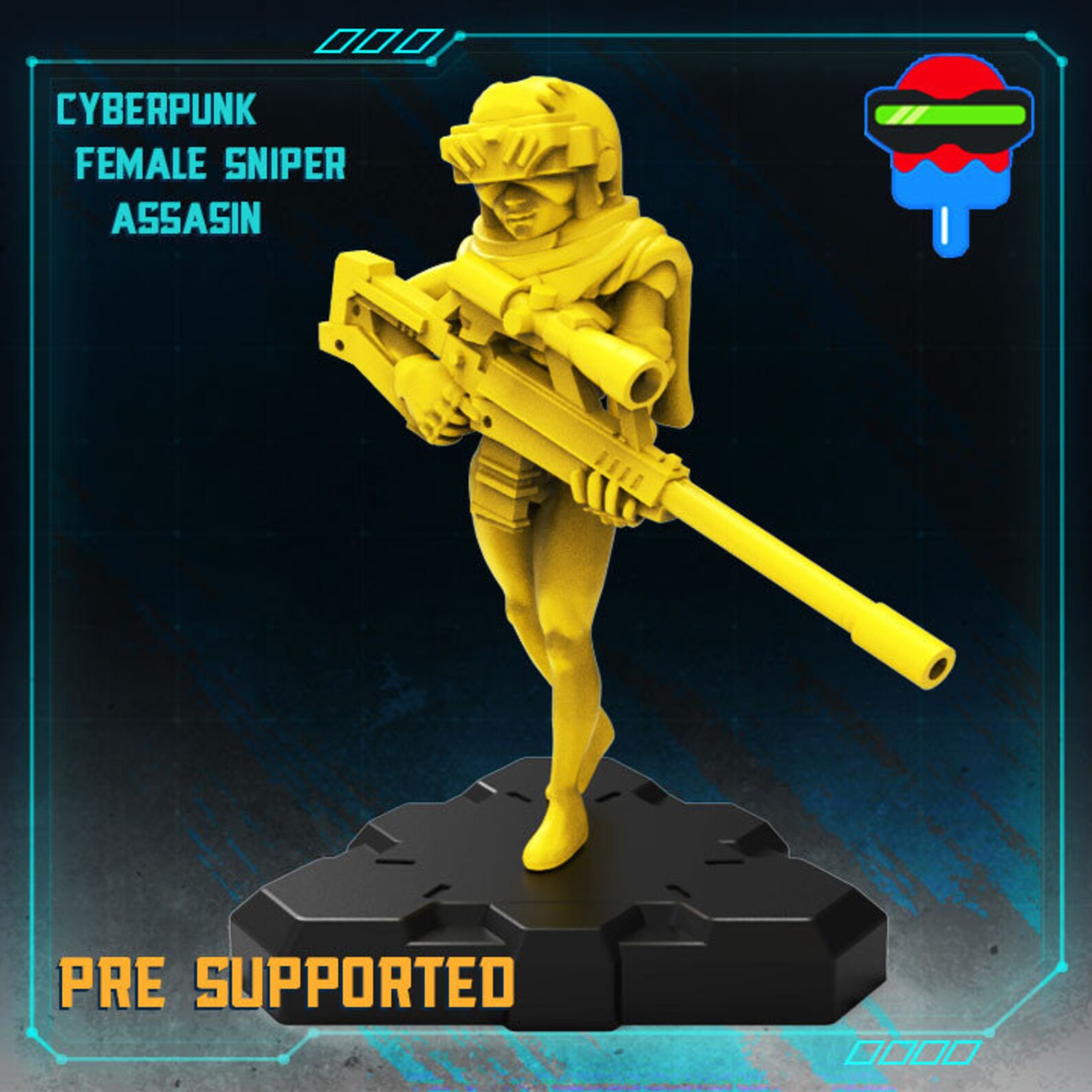 3D Print Cyberpunk Miniature SCIFI Shadowrun Papsikel Female | Etsy