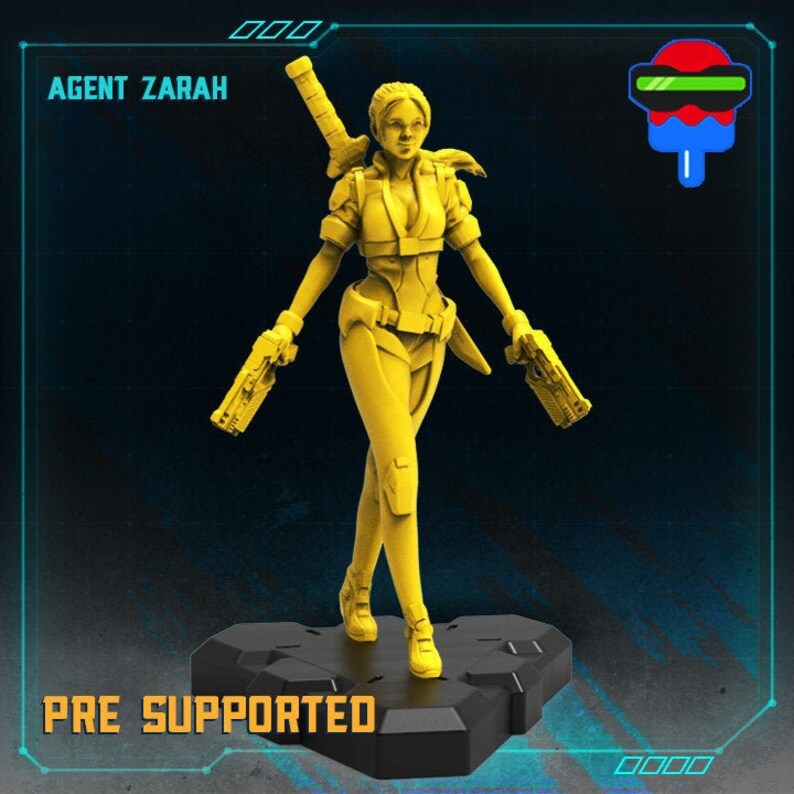 3D Print Cyberpunk Miniature SCIFI Shadowrun Papsikel Agent | Etsy