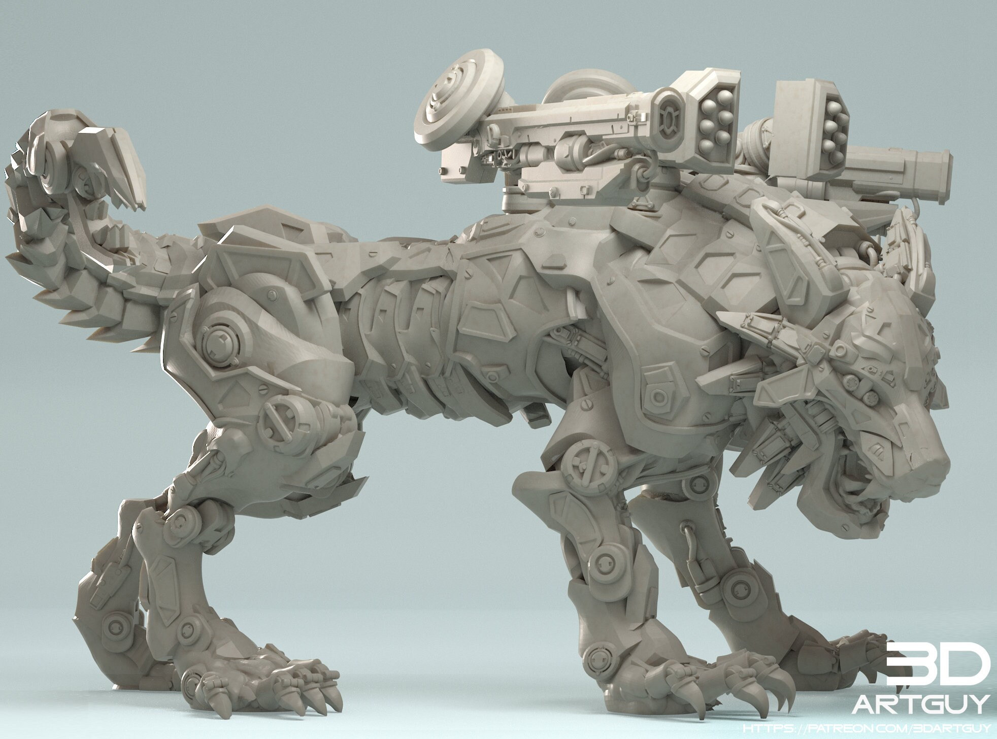 Cyberwolf by 3DArtGuy 3D Printed Fantasy Miniature D&D | Etsy